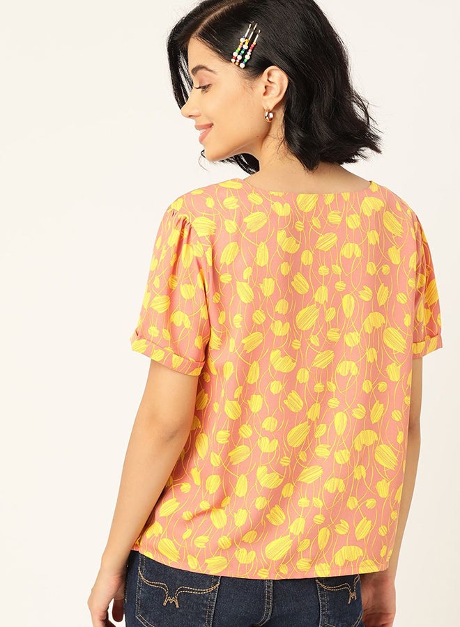 DressBerry - Stylish Casual Top Tulip Terrain-Coral (SS'20 LIABILITY)" - Image 1