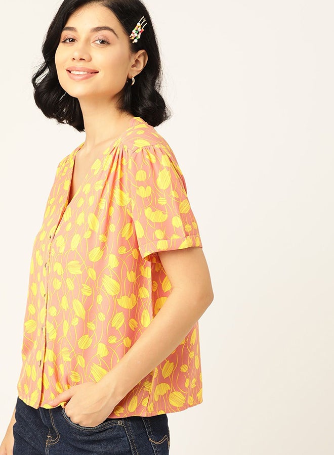 DressBerry - Stylish Casual Top Tulip Terrain-Coral (SS'20 LIABILITY)" - Image 1