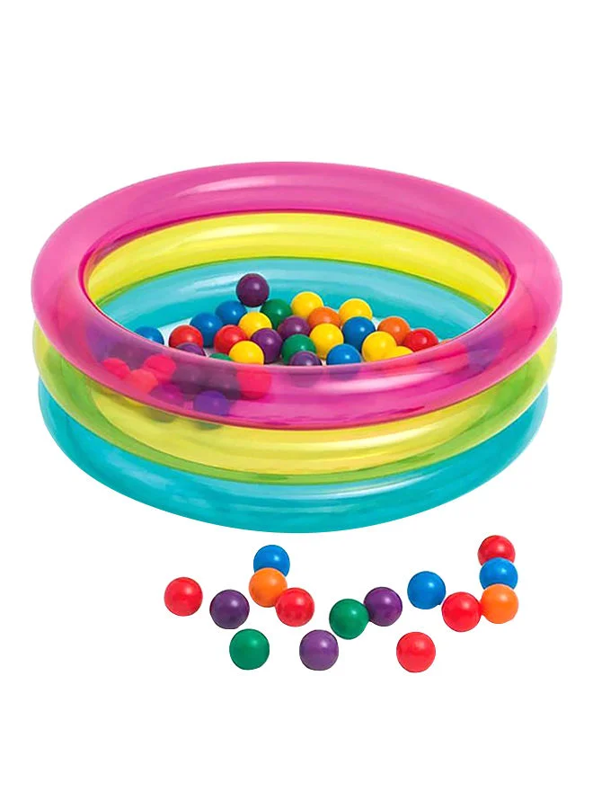 INTEX Inflatable Classic 3-Ring Baby Ball Pit With 50 Colorful 2½" (6.5Cm) Fun Ballz