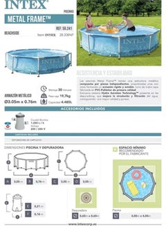 INTEX Metal Frame Round Swimming Pool 305x76cm  - Image 5