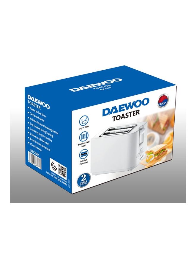 DAEWOO - 700W 2 Slice Bread Toaster DST2882 White - Image 1