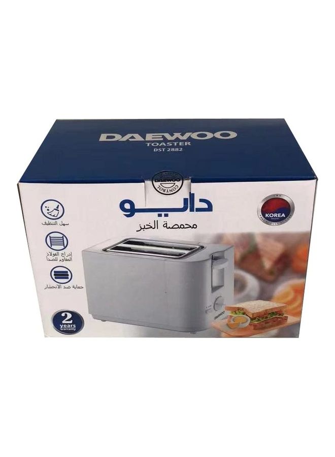 DAEWOO - 700W 2 Slice Bread Toaster DST2882 White - Image 1