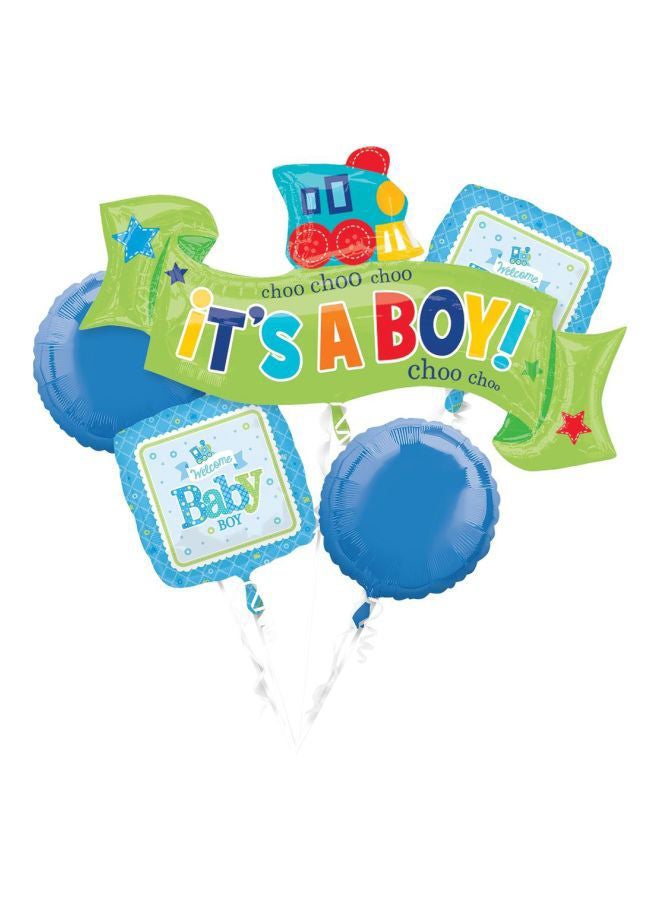 Anagram 5 Piece Welcome Little One Boy Balloon  Bouquet - Image 2