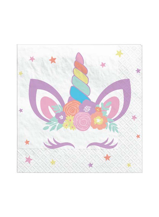Amscan 12-Piece Unicorn Party Beverage Tissues Tableware Party Supplies  - Image 1