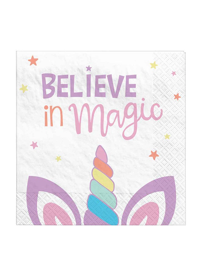 Amscan 16 Pieces Unicorn Party Lunch Tissues Tableware Party Supplies  - Image 1