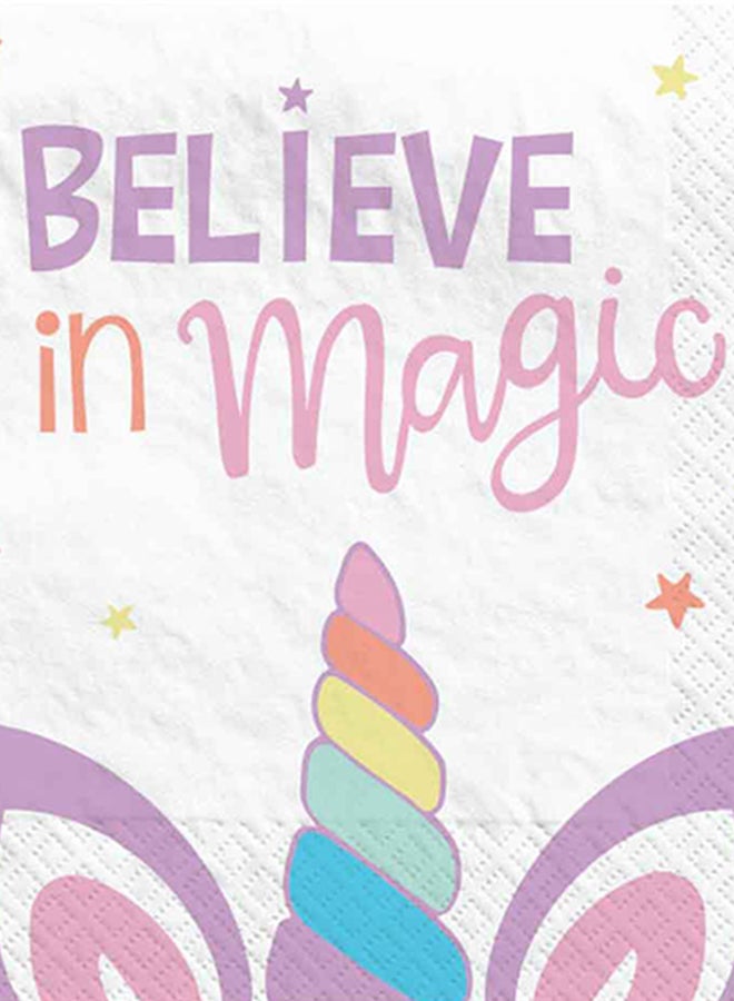 Amscan 16 Pieces Unicorn Party Lunch Tissues Tableware Party Supplies  - Image 2