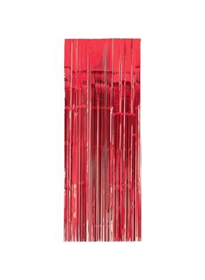 Amscan Apple Red Metallic Curtain 8x3feet - Image 1