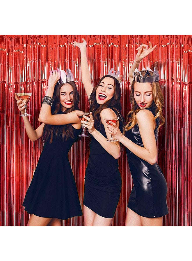 Amscan Apple Red Metallic Curtain 8x3feet - Image 4