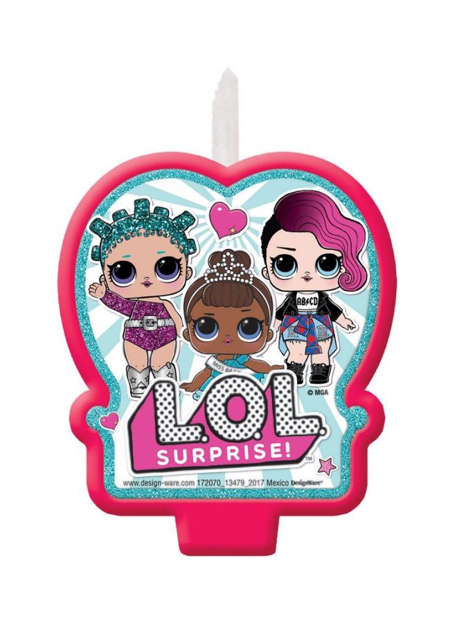 أمسكان طقم شمع لعيد الميلاد بنمط مطبوع بعبارة "Lol Surprise" 6.6x6.09سم - Image 2
