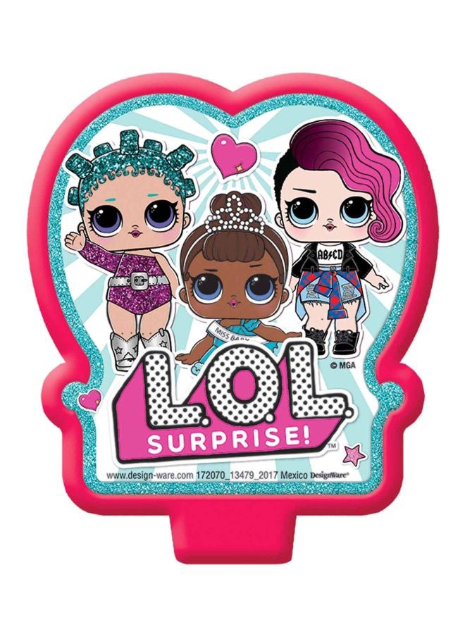 أمسكان طقم شمع لعيد الميلاد بنمط مطبوع بعبارة "Lol Surprise" 6.6x6.09سم - Image 3