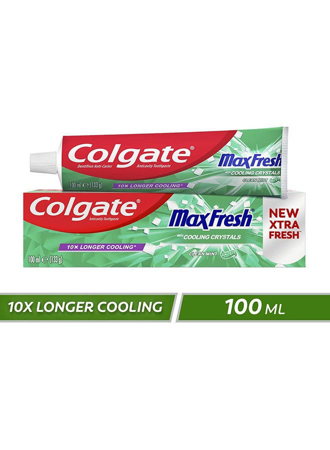 Max Fresh Cooling Crystals Clean Mint Gel Toothpaste White 100ml