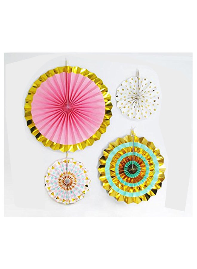 Amscan 4 Piece Patel Foil Hot Stamped Paper Fans 31.8x18.3x6.9cm - Image 4