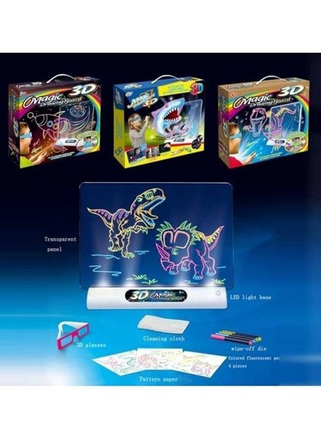 فاشون هوم لوح مغناطيسي للرسم الإبداعي مع قلم ونظارة ثلاثية الأبعاد للأطفال - Image 4