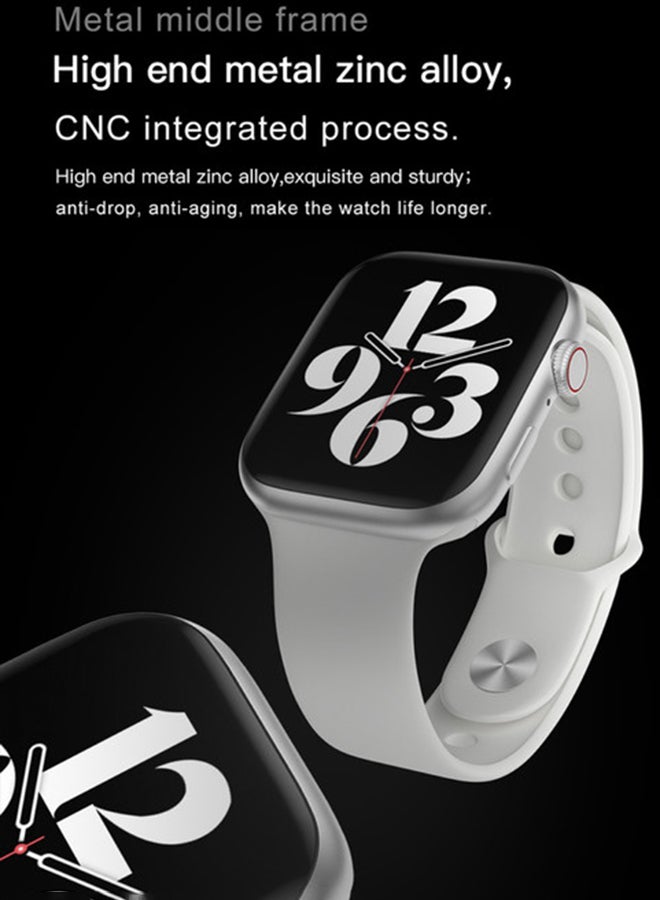 FK99 Plus Smartwatch With Wireless Charging And Extra Nylon Strap Silver