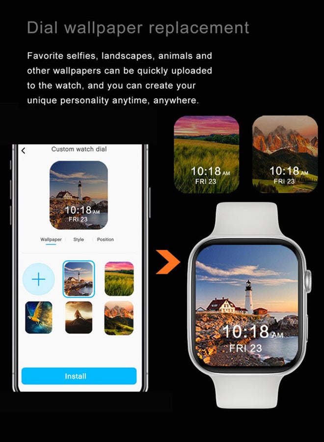 FK99 Plus Smartwatch With Wireless Charging And Extra Nylon Strap Silver