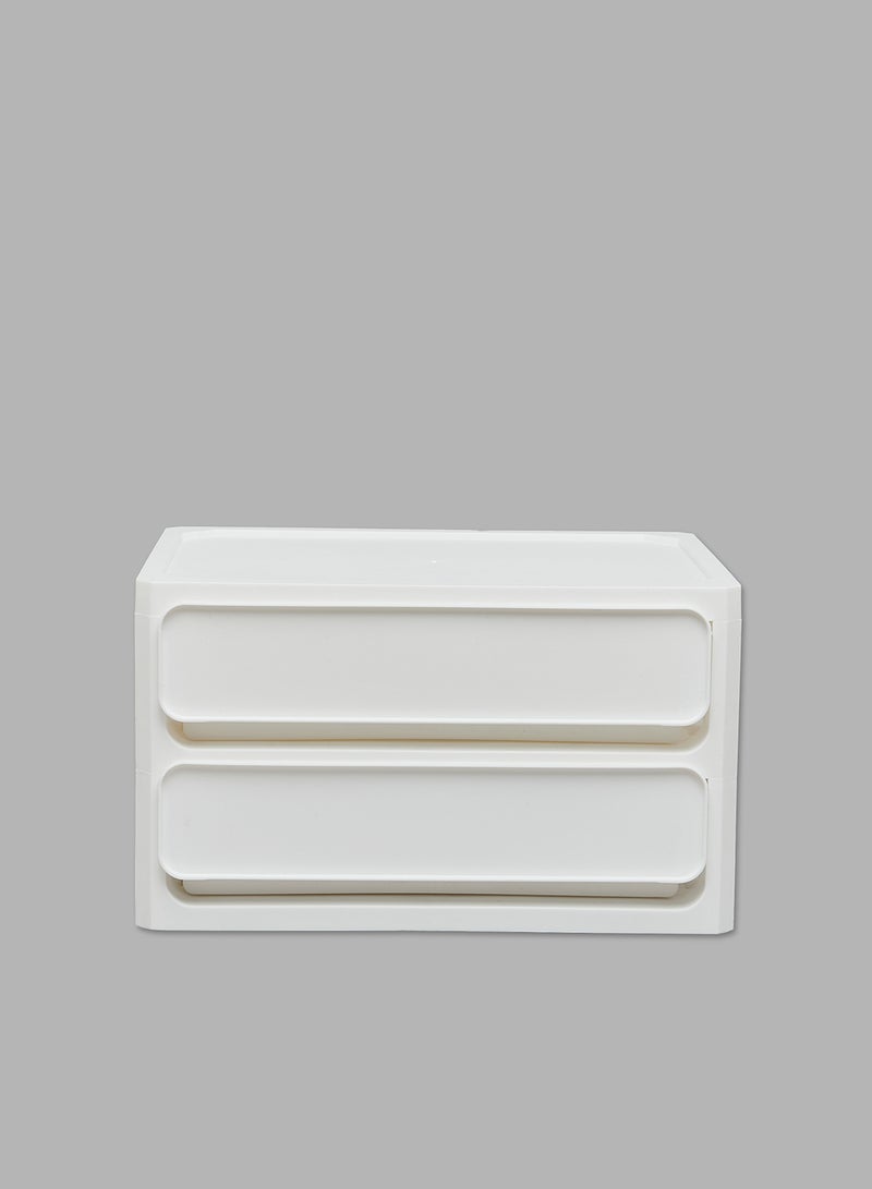Aila 2-Drawer Storage and Makeup Organizer White  - Image 1