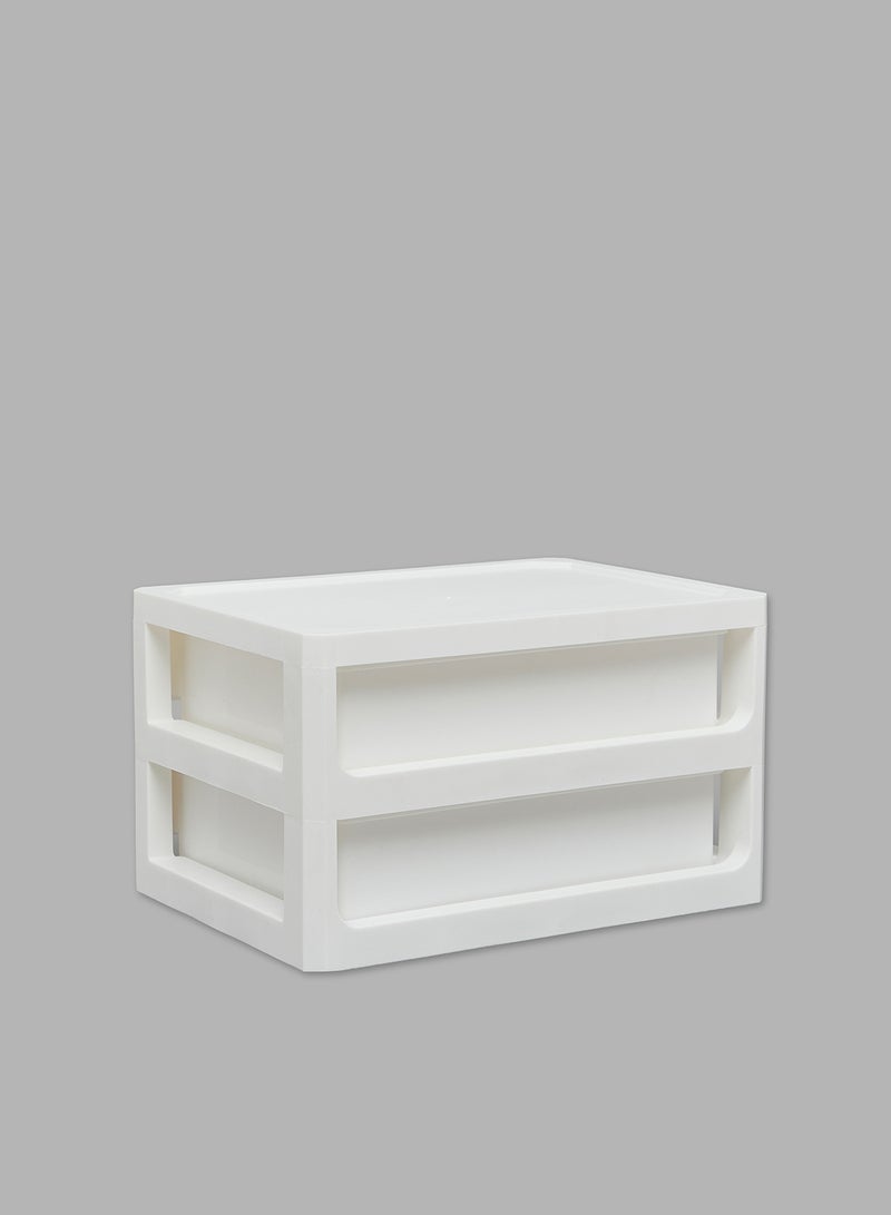Aila 2-Drawer Storage and Makeup Organizer White  - Image 3
