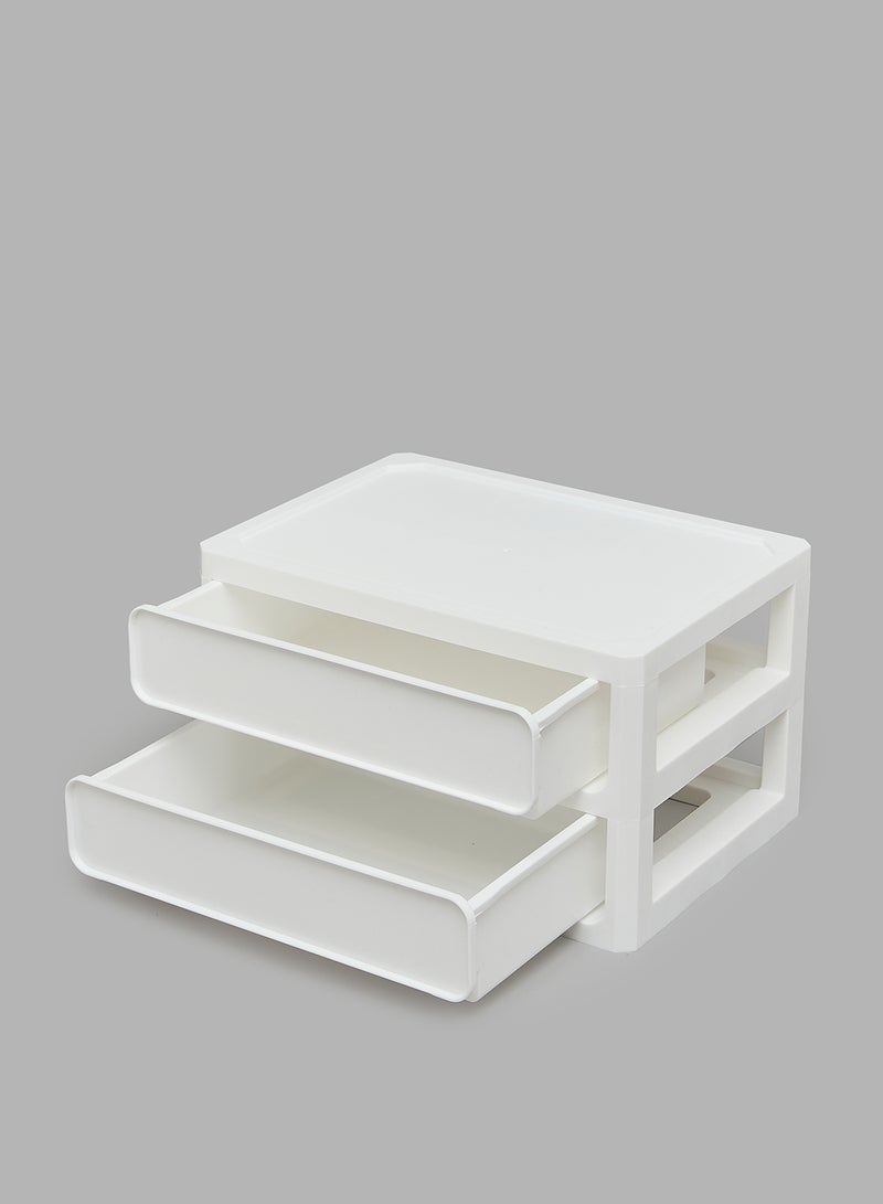 Aila 2-Drawer Storage and Makeup Organizer White  - Image 4