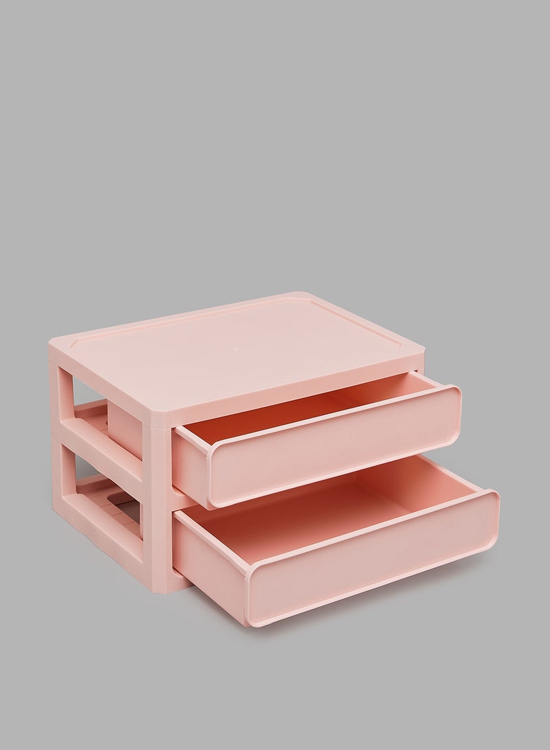 Aila 2-Drawer Storage and Makeup Organizer Pink - Image 2
