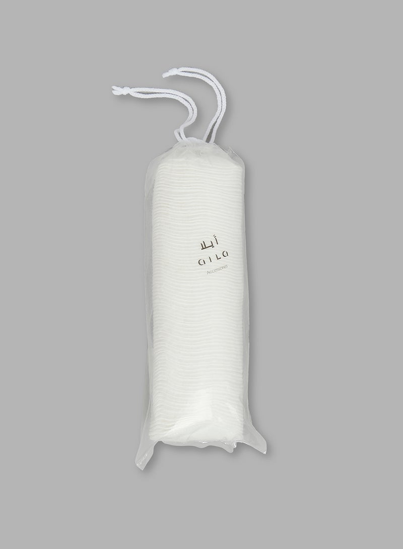 Aila Pure Cotton Pads For Face And Nail Cleaning White 80 Pads 6cm  - Image 1