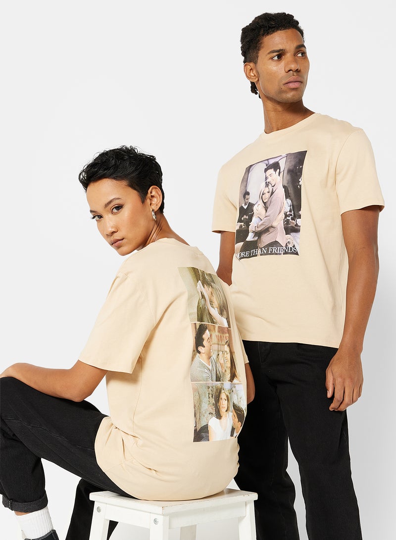 NA-KD - Unisex FRIENDS Graphic T-Shirt Beige - Image 1