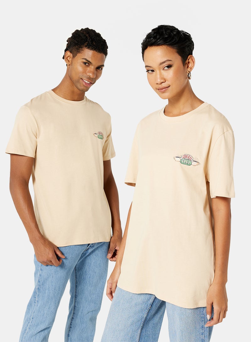 NA-KD - Unisex FRIENDS Graphic T-Shirt Beige - Image 1