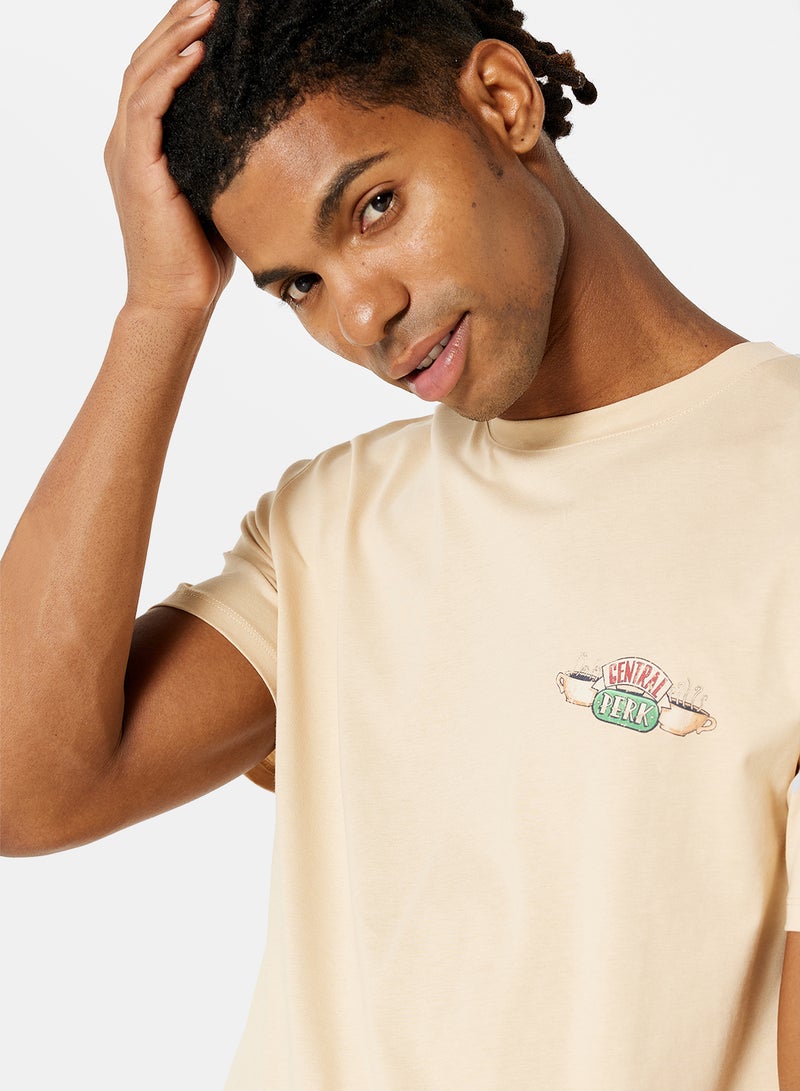 NA-KD - Unisex FRIENDS Graphic T-Shirt Beige - Image 1