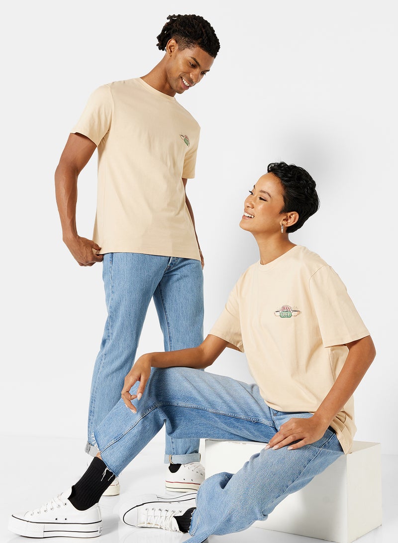 NA-KD - Unisex FRIENDS Graphic T-Shirt Beige - Image 1