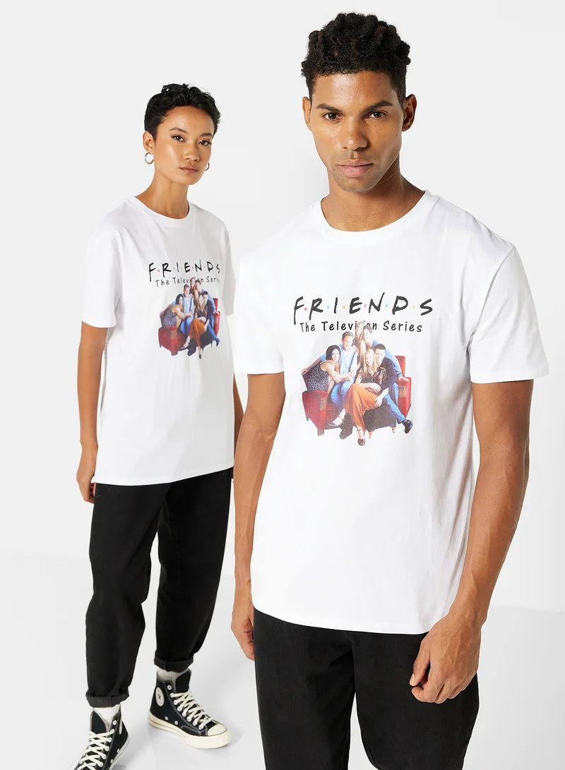 NA-KD Unisex FRIENDS Graphic T-Shirt White