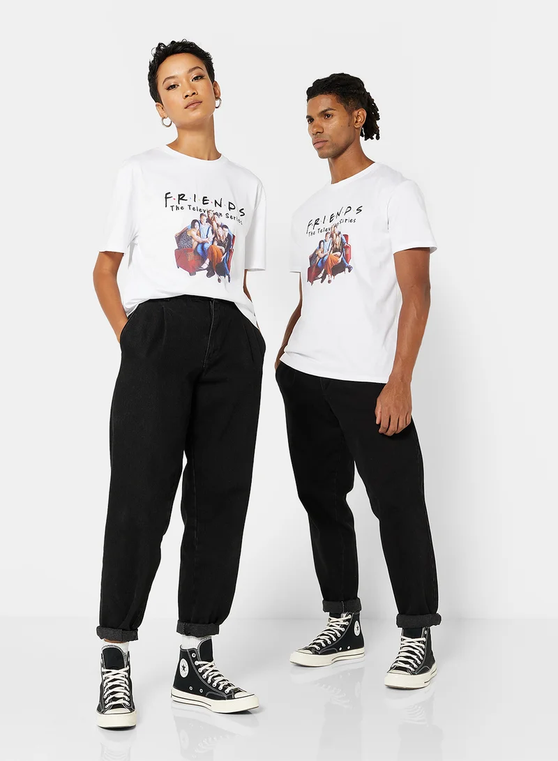 NA-KD Unisex FRIENDS Graphic T-Shirt White