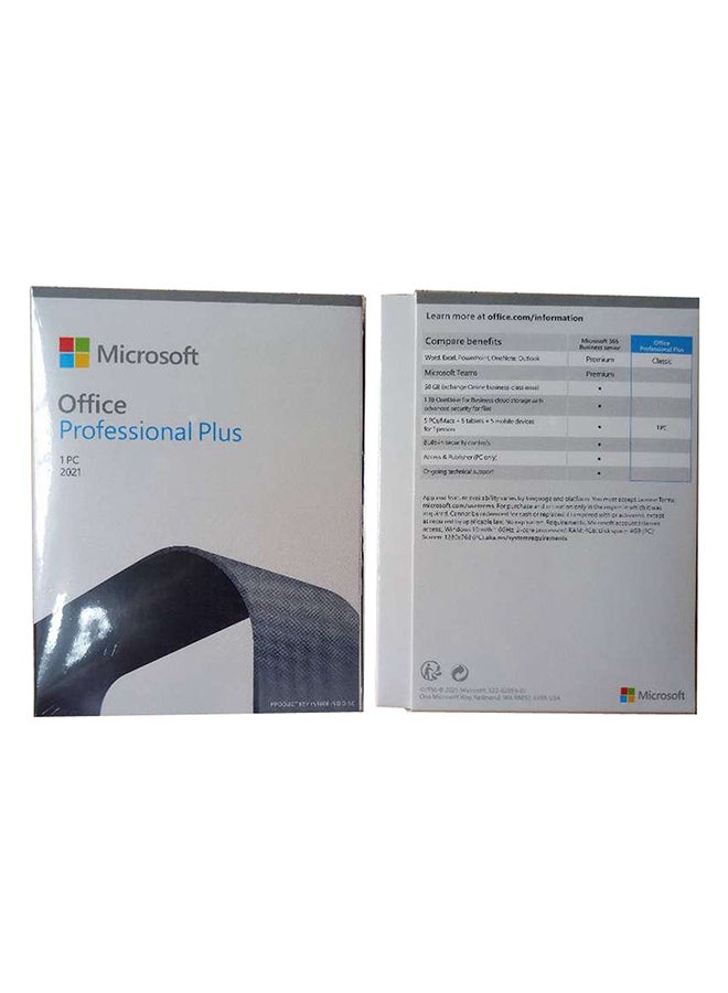 مايكروسوفت - برنامج Office Professional Plus إصدار 2021 بمفتاح ارتباط وإصدار 32/ 64 بت - مستخدم واحد مدى الحياة متعدد الألوان - Image 1
