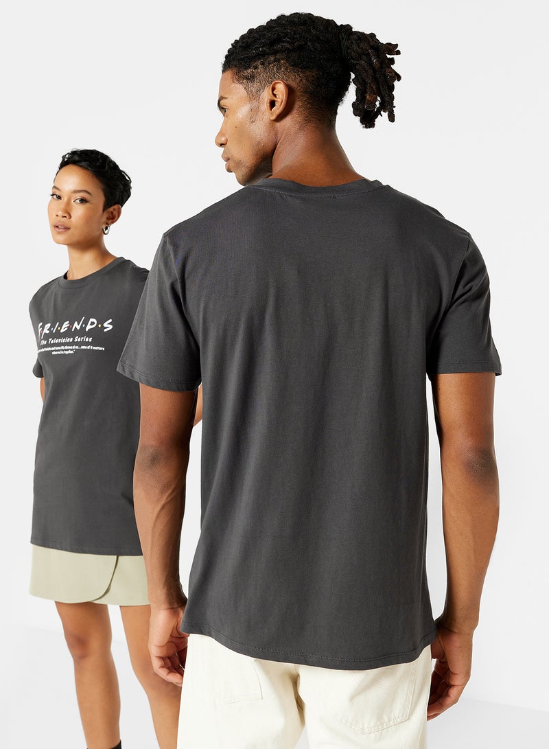 NA-KD - Unisex FRIENDS Graphic T-Shirt Grey - Image 1