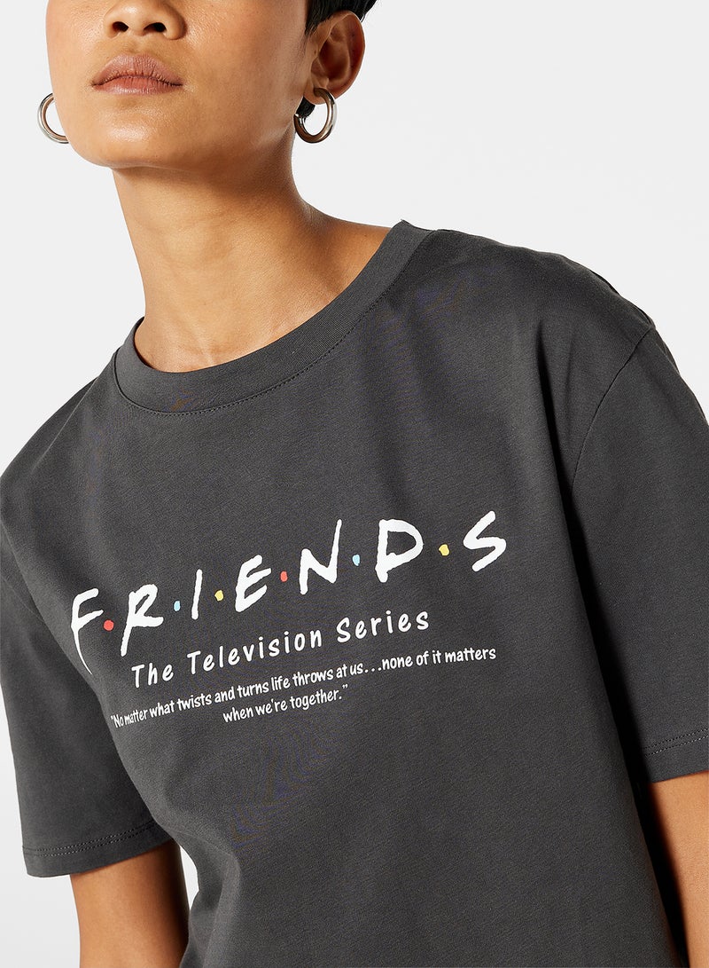 NA-KD - Unisex FRIENDS Graphic T-Shirt Grey - Image 1
