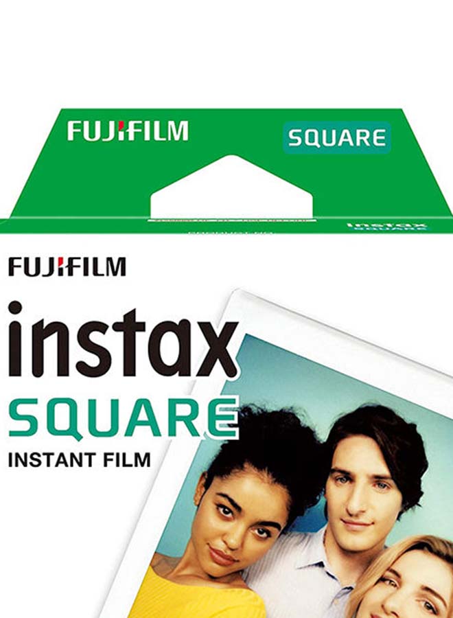 FUJIFILM - Pack Of 10 Sheet Instant Square Film White - Image 1