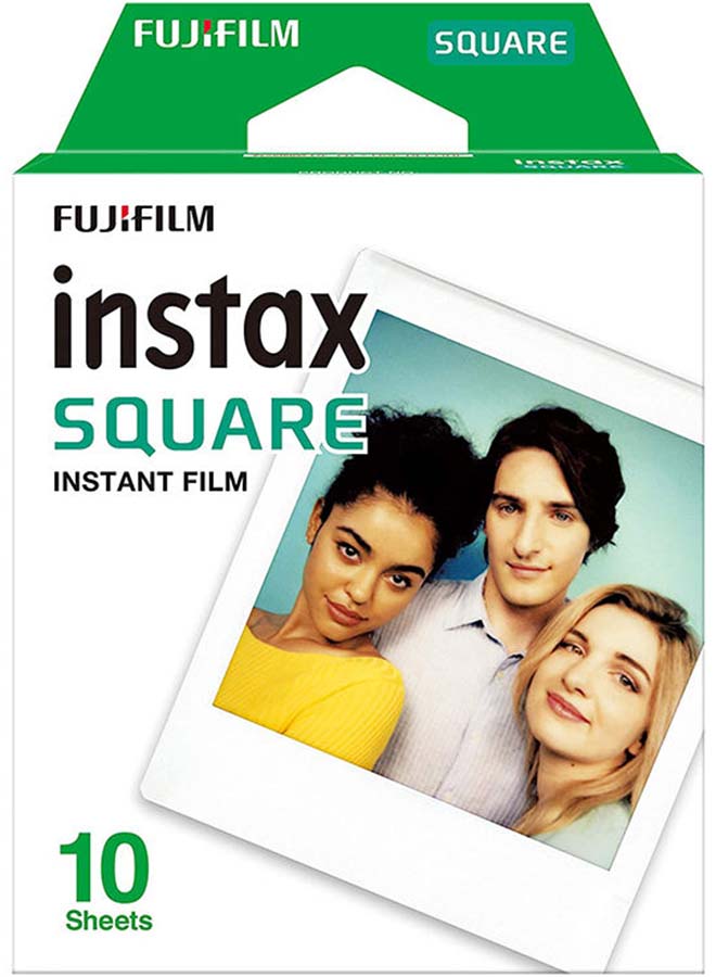 FUJIFILM - Pack Of 10 Sheet Instant Square Film White - Image 1