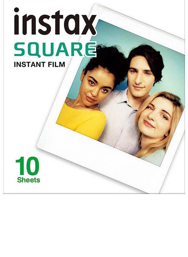 FUJIFILM - Pack Of 10 Sheet Instant Square Film White - Image 1