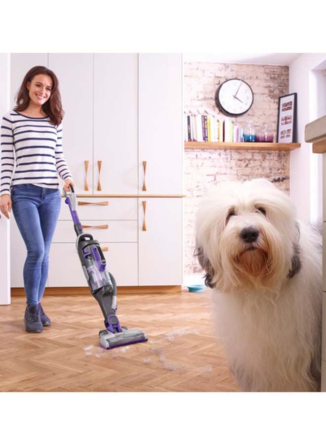 BLACK+DECKER - Cordless Vacuum Cleaner with 2 in1 function having intelligent Sensor Technology for Increased suction up to 60 minutes 1000 ml 45 W CUA525BHP-GB Grey/Purple - Image 1