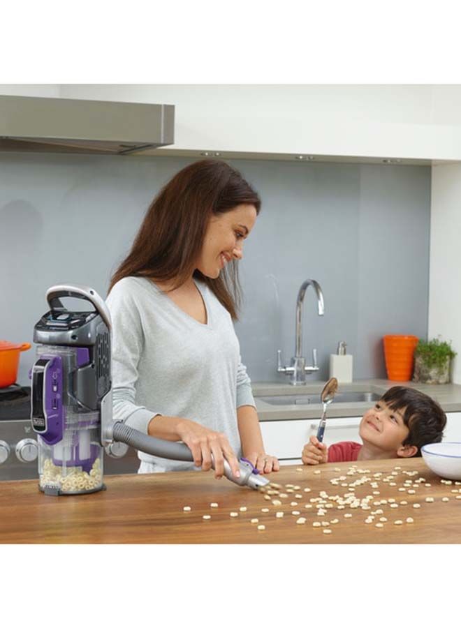 BLACK+DECKER - Cordless Vacuum Cleaner with 2 in1 function having intelligent Sensor Technology for Increased suction up to 60 minutes 1000 ml 45 W CUA525BHP-GB Grey/Purple - Image 1