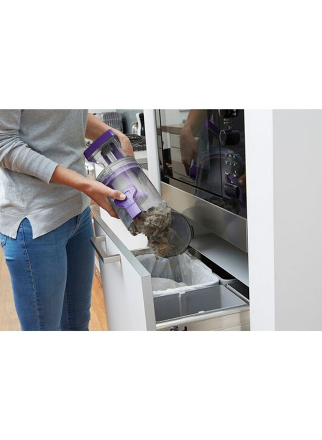 BLACK+DECKER - Cordless Vacuum Cleaner with 2 in1 function having intelligent Sensor Technology for Increased suction up to 60 minutes 1000 ml 45 W CUA525BHP-GB Grey/Purple - Image 1