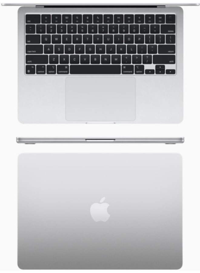 Apple - MacBook Air MLY03 13-Inch Display : Apple M2 chip with 8-core CPU and 10-core GPU, 512GB- English Arabic Keyboard Silver - Image 1