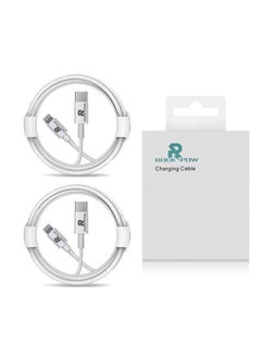 Rock Pow 2 Pack 20W Fast Charger USB-C to Lightning Charging Cable (Apple MFi Certified) 1m for iPhone 14 13 13 Pro 12 Pro Max 12 11 X XS XR 8 Plus, AirPods Pro White  - Image 1