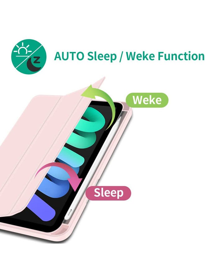 روك بو غطاء حماية قلاب لجهاز أبل آي باد ميني 6 مع حامل أقلام وردي - Image 5