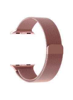 MARGOUN Stainless Steel Milanese Loop Mesh Band for Apple Watch 7/6/SE/5/4/3/2/1 42mm/44mm/45mm Rose Pink  - Image 2