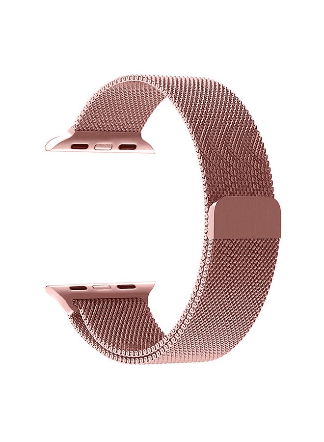 MARGOUN - Stainless Steel Milanese Loop Mesh Band for Apple Watch 7/6/SE/5/4/3/2/1 42mm/44mm/45mm Rose Pink - Image 1