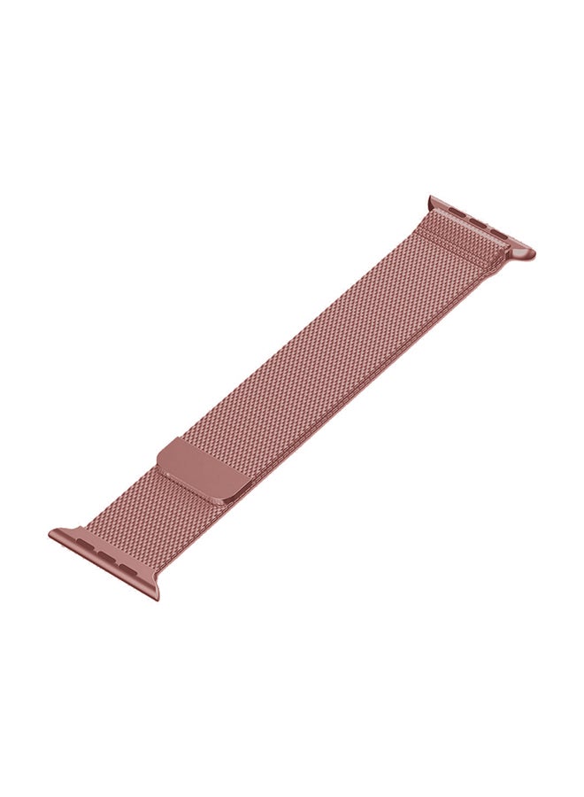 MARGOUN - Stainless Steel Milanese Loop Mesh Band for Apple Watch 7/6/SE/5/4/3/2/1 42mm/44mm/45mm Rose Pink - Image 1
