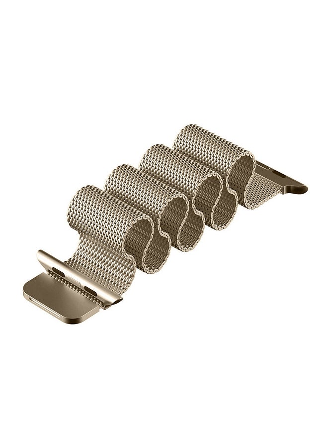 MARGOUN - Stainless Steel Milanese Loop Mesh Band for Apple Watch 7/6/SE/5/4/3/2/1 42mm/44mm/45mm Champagne Gold - Image 1