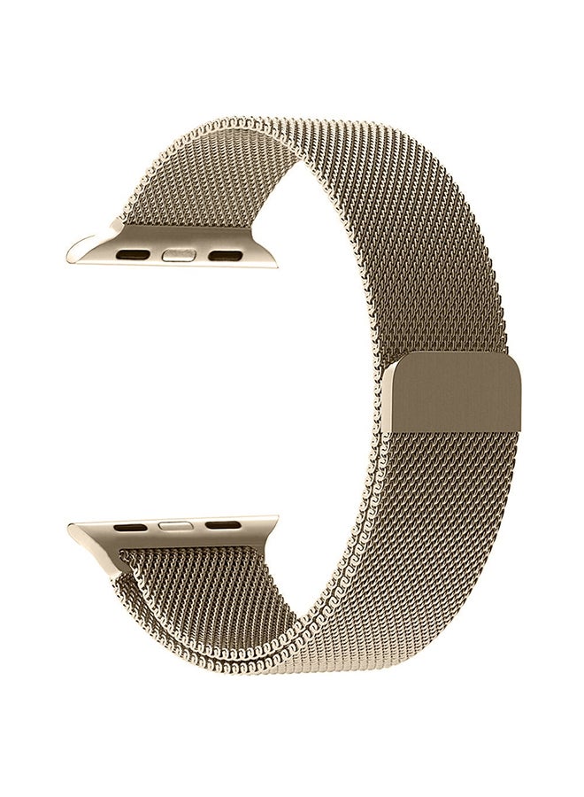 MARGOUN - Stainless Steel Milanese Loop Mesh Band for Apple Watch 7/6/SE/5/4/3/2/1 42mm/44mm/45mm Champagne Gold - Image 1