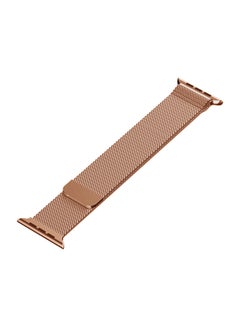 MARGOUN Stainless Steel Milanese Loop Mesh Band for Apple Watch 7/6/SE/5/4/3/2/1 42mm/44mm/45mm Rose Gold  - Image 4
