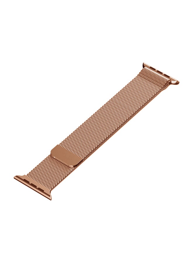 MARGOUN - Stainless Steel Milanese Loop Mesh Band for Apple Watch 7/6/SE/5/4/3/2/1 42mm/44mm/45mm Rose Gold - Image 1