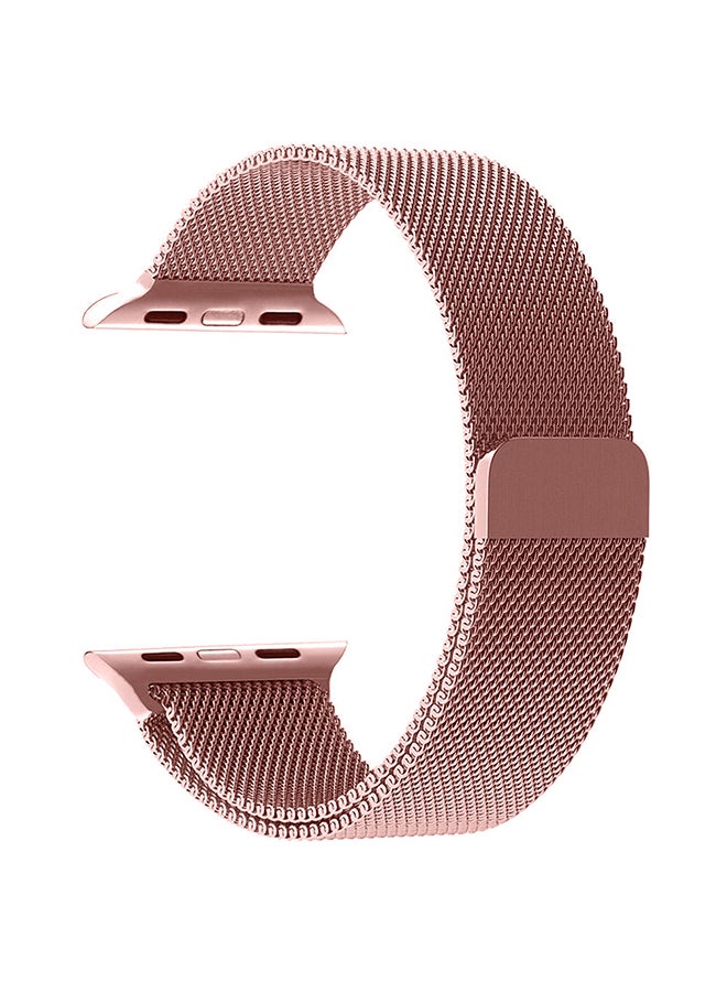 MARGOUN - Stainless Steel Milanese Loop Mesh Band for Apple Watch 7/6/SE/5/4/3/2/1 38mm/40mm/41mm Rose Pink - Image 1